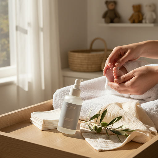Mother and baby in nursery